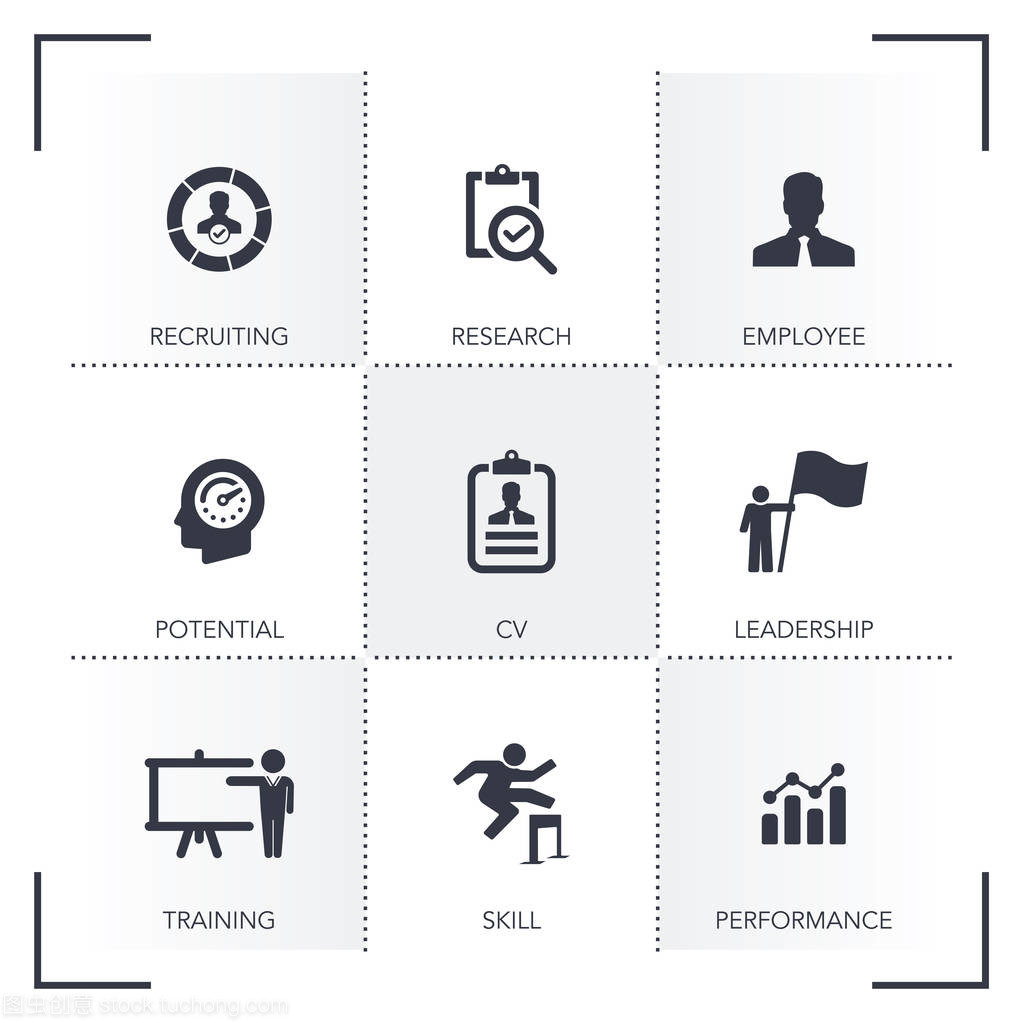 人力资源图标集 优化人力资源信息咨询的可视化沟通